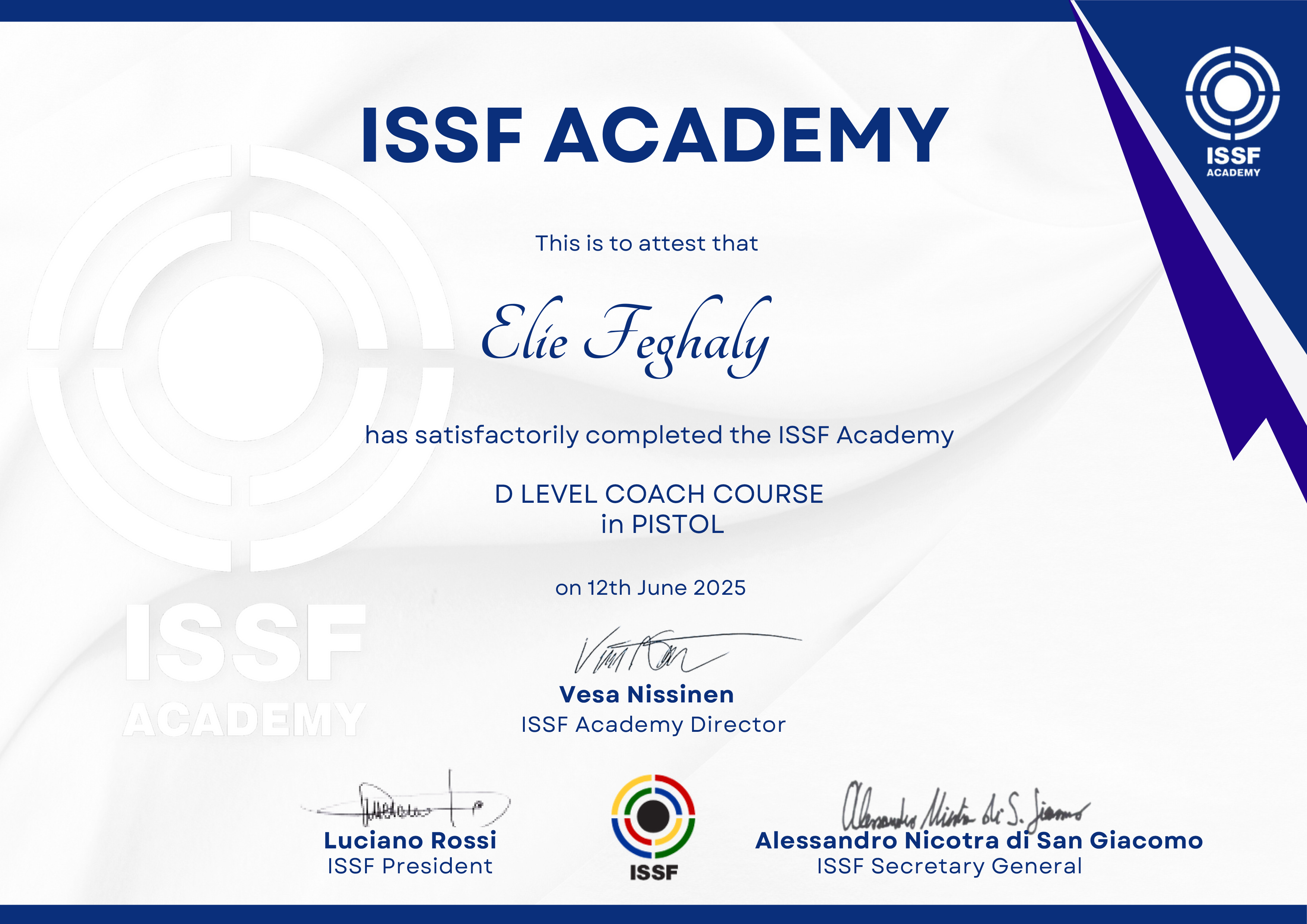 ISSF Certification